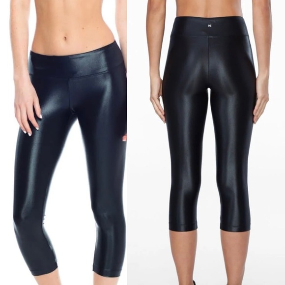 NWT Koral Activewear Lustrous High Rise Capri in black Sz XS - Picture 2 of 10